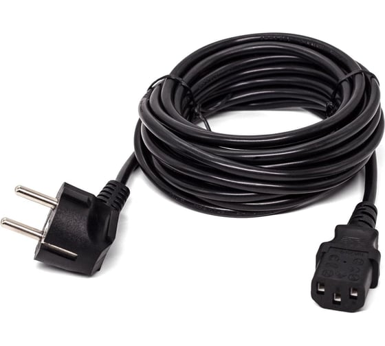 Кабель питания Filum cee 7/7-с13, 3x0.5мм², 220в, 6a, чёрный, 5м FL-PC6-EU-C13-5M