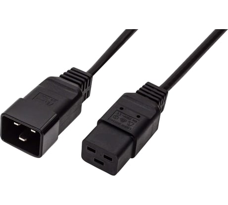 Кабель питания Filum с19-c20, 3x1.5мм², 220в, 16a, чёрный, 5м FL-PC16-C19-C20-5M
