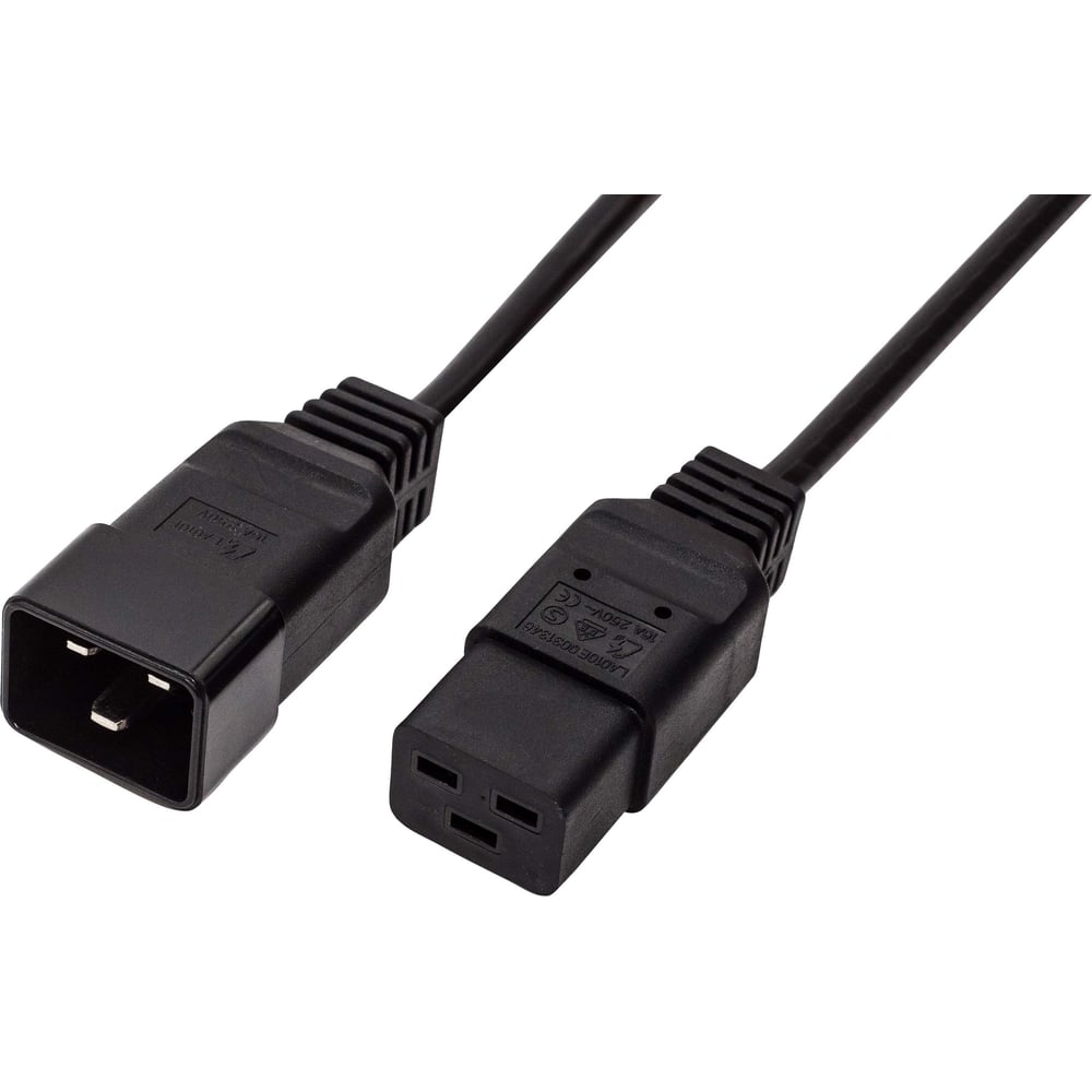 Кабель питания Filum с19-c20, 3x1.5мм², 220в, 16a, чёрный, 1.8м FL-PC16 ...