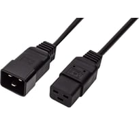 Кабель питания Filum с19-c20, 3x1.5мм², 220в, 16a, чёрный, 3м FL-PC16-C19-C20-3M