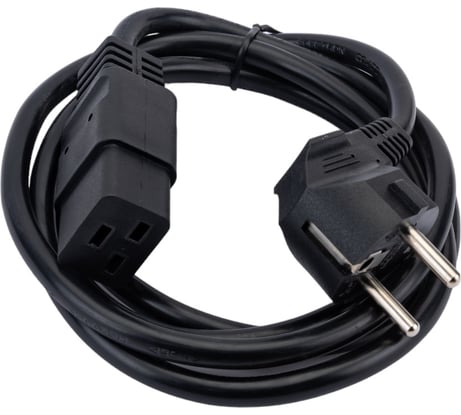 Кабель питания Filum cee 7/7-с19, 3x1.5мм², 220в, 16a, чёрный, 1.8м FL-PC16-EU-C19-1.8M