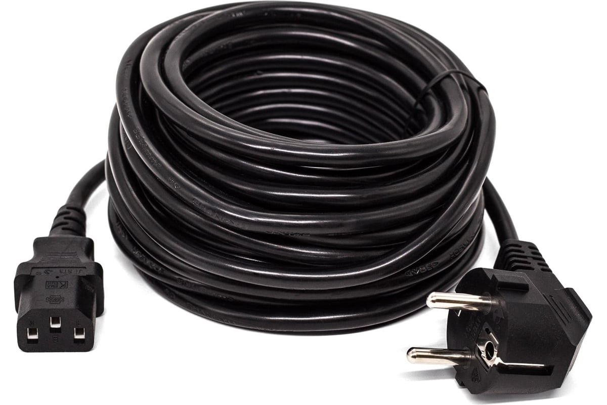 Кабель питания Filum cee 7/7-с13, 3x1.0мм², 220в, 10a, чёрный, 10м FL ...