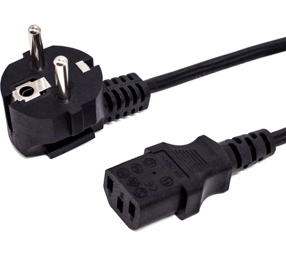 Кабель питания Filum cee 7/7-с13, 3x1.0мм², 220в, 10a, чёрный, 10м FL-PC10-EU-C13-10M 1