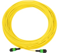 Кабельная сборка TopLan MPO-MPO, 12 волокон OS2, тип B (Key Up-Key Up), низкие потери, LSZH, 30 м, желтая TOP-12M-12M/OS2B-30
