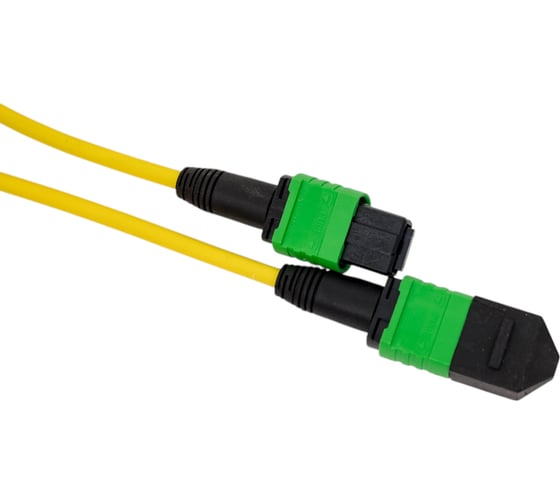 Кабельная сборка TopLan MPO-MPO, 12 волокон OS2, тип B (Key Up-Key Up), низкие потери, LSZH, 30 м, желтая TOP-12M-12M/OS2B-30