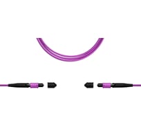 Кабельная сборка TopLan MPO-MPO, 12 волокон OM4, тип B (Key Up-Key Up), низкие потери, LSZH, 15 м, розовая TOP-12M-12M/OM4B-15