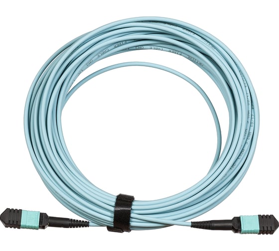 Кабельная сборка TopLan MPO-MPO, 12 волокон OM3, тип B (Key Up-Key Up), низкие потери, LSZH, 70 м, аква TOP-12M-12M/OM3B-70
