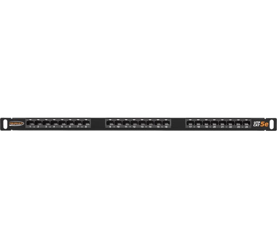 Панель NIKOMAX 19, 0.5U, 24 порта, Кат. 5е, черная NMC-RP24UD2-HU-BK