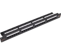 Панель NIKOMAX 19, 24 порта, Кат. 5е, черная NMC-RP24UD2-1U-BK