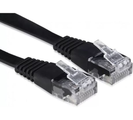 Патч-корд Ripo плоский utp4 cat 6, rj45-rj45, 1,8 m, pvc (черный) 003-300134
