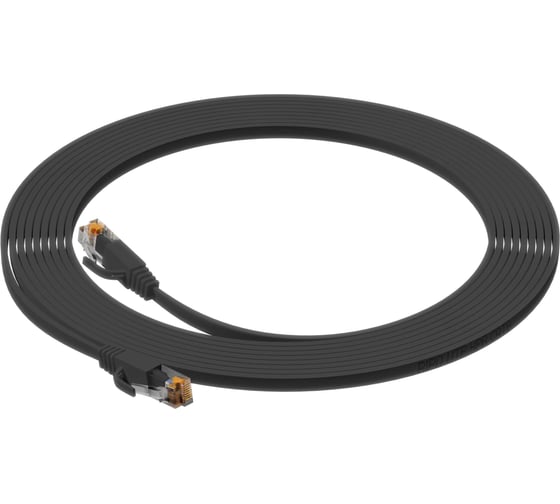 Патч-корд Ripo плоский utp4 cat 6, rj45-rj45, 1,8 m, pvc (черный) 003-300134
