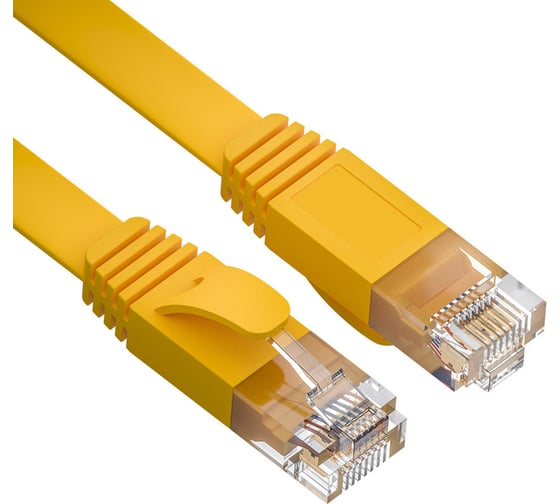 Патч-корд Ripo плоский utp4 cat 6, rj45-rj45, 1,8 m, pvc (желтый) 003-300133