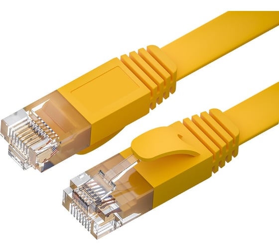 Патч-корд Ripo плоский utp4 cat 6, rj45-rj45, 1,8 m, pvc (желтый) 003-300133