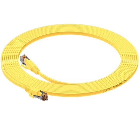 Патч-корд Ripo плоский utp4 cat 6, rj45-rj45, 1,8 m, pvc (желтый) 003-300133