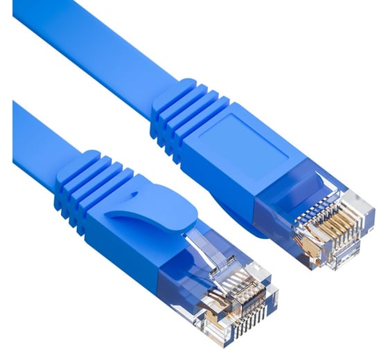 Патч-корд Ripo плоский utp4 cat 6, rj45-rj45, 1,8 m, pvc (синий) 003-300132 1