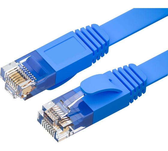 Патч-корд Ripo плоский utp4 cat 6, rj45-rj45, 1,8 m, pvc (синий) 003-300132