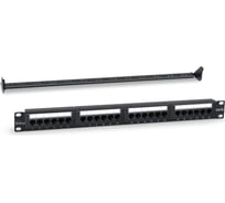 Патч-панель Ripo 19",1u, 24 порта, cat.5е (классd), 100мгц, rj45/8p8c, dual idc, с организатором 003-100042