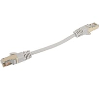 Патч-корд компьютерный экранированный FTP SUPRLAN 5e 4x2 26AWG (7x0.16mm) Cu LSZH серый 0,15м 10-0713