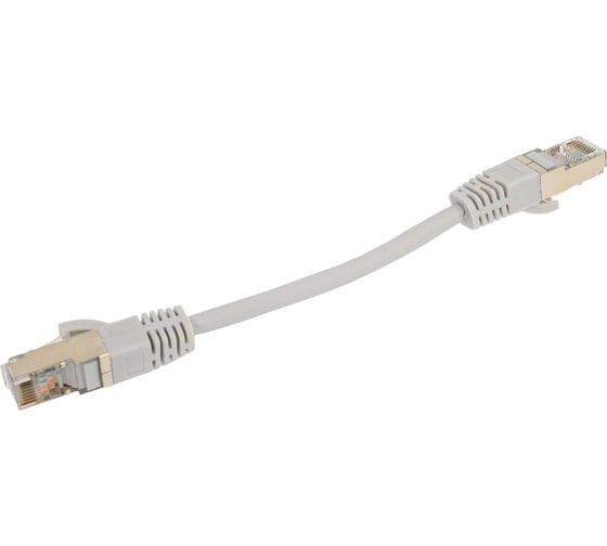 Патч-корд компьютерный экранированный FTP SUPRLAN 5e 4x2 26AWG (7x0.16mm) Cu LSZH серый 0,15м 10-0713
