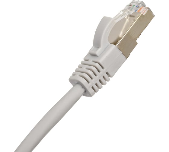 Патч-корд компьютерный экранированный FTP SUPRLAN 5e 4x2 26AWG (7x0.16mm) Cu LSZH серый 0,15м 10-0713