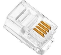 Коннектор для телефонного кабеля TWIST RJ-9 (4p4c), медный, 100 штук/упаковка CN-4P4C-U-TWCS/100