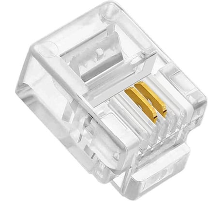 Коннектор для телефонного кабеля Retic RJ-11 (6p2c), медный, 100 штук/упаковка CN-6P2C-U-TWCS/100