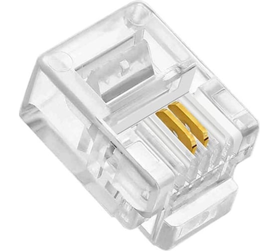 Коннектор для телефонного кабеля TWIST RJ-11 (6p2c), медный, 100 штук/упаковка CN-6P2C-U-TWCS/100 1