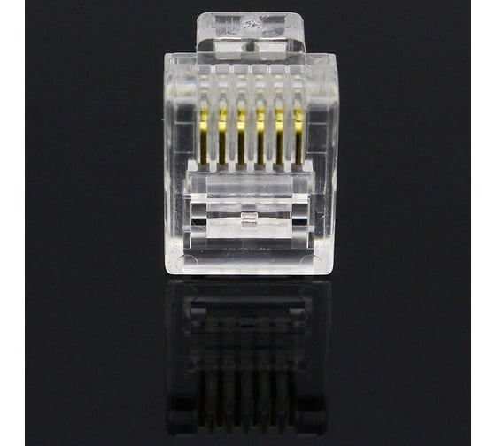 Коннектор для телефонного кабеля TWIST RJ-12 (6p6c), медный, 50 штук/упаковка CN-6P6C-U-TWCS/50