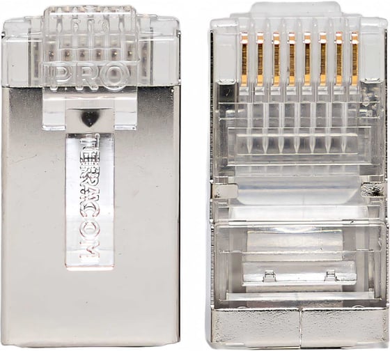 Коннектор RJ-45 EKF TERACOM экранированный, 8P8C, Cat.5E, универсальный, упаковка 20 штук TRC-PLUG-5EFTP-20
