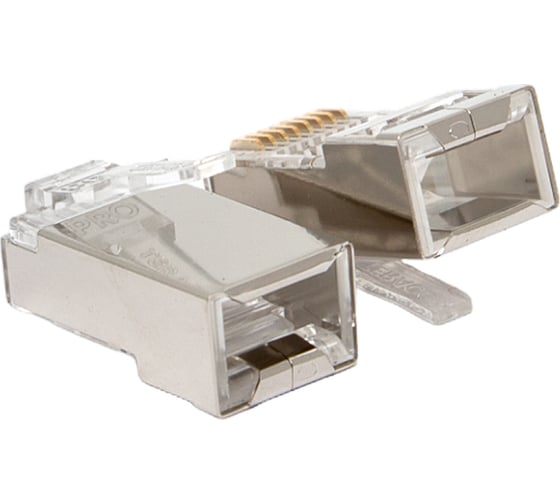 Коннектор RJ-45 EKF TERACOM PRO экранированный, 8P8C, 30мкд, Cat.6, упаковка 20 штук TRP-PLUG-6FTP-20