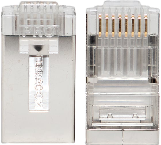 Коннектор RJ-45 EKF TERACOM PRO экранированный, 8P8C, 30мкд, Cat.6, упаковка 20 штук TRP-PLUG-6FTP-20