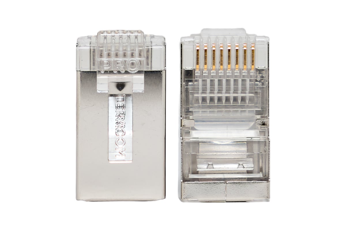 Коннектор RJ-45 EKF TERACOM PRO экранированный, 8P8C, 30мкд, Cat.5E ...