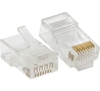 Коннектор RJ-45 EKF TERACOM PRO неэкранированный, 8P8C, 30мкд, Cat.6, универсальный, упаковка 20 штук TRP-PLUG-6UTP-20