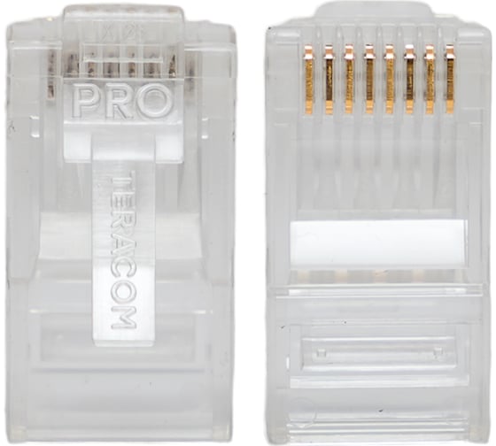 Коннектор RJ-45 EKF TERACOM PRO неэкранированный, 8P8C, 30мкд, Cat.6, универсальный, упаковка 20 штук TRP-PLUG-6UTP-20