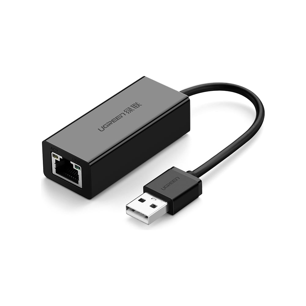 Сетевой адаптер Ugreen USB 2.0, 10/100 Мбит/с, цвет черный 20254 - выгодная  цена, отзывы, характеристики, фото - купить в Москве и РФ