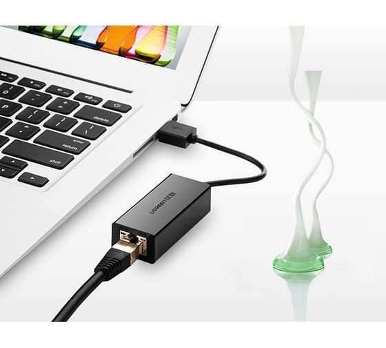 Сетевой адаптер Ugreen USB 2.0, 10/100 Мбит/с, цвет черный 20254