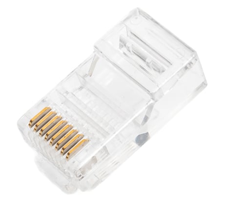 Сквозной (проходной) коннектор rj-45 (8p8c) cat.5e, покрытие 3мкд, универсальные ножи (упаковка 50шт) Ripo 003-400035/50