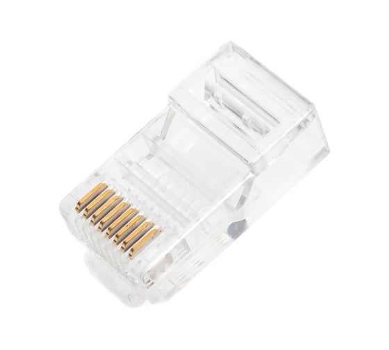 Сквозной (проходной) коннектор rj-45 (8p8c) cat.5e, покрытие 3мкд, универсальные ножи (упаковка 50шт) Ripo 003-400035/50 1