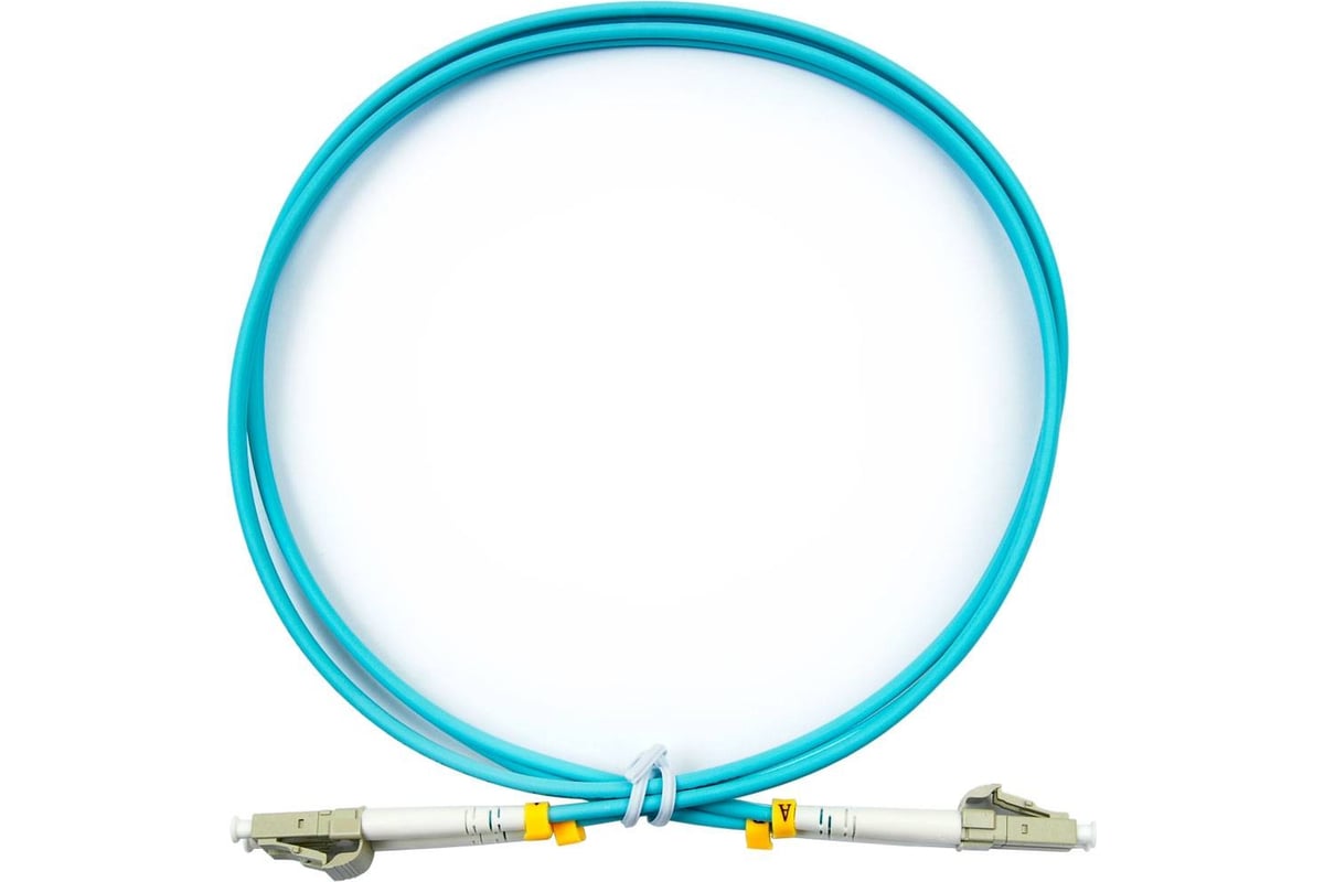InLine Cavo Bretella In Fibra Ottica Duplex OM3 LC/LC - 50/125µm, 10 Metri, Colore Turchese, Senza Alogeni (21418)