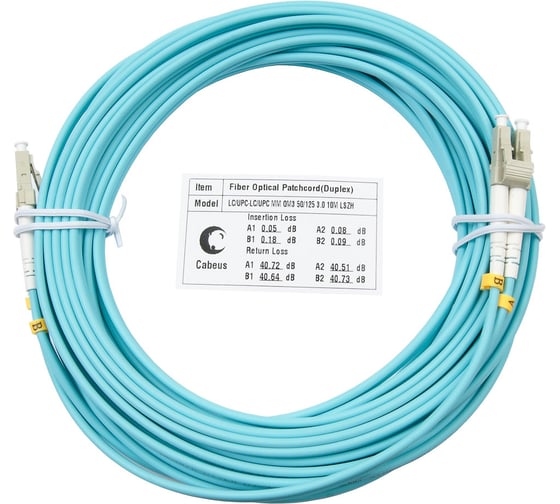 Оптический шнур Cabeus duplex lc-lc 50/125 mm om3 10м lszh FOP-50-LC-LC-10m
