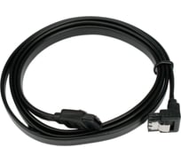 Интерфейсный кабель Cablexpert sata, sata3 7pin/7pin, 100см,мет.защелка,черн,пакет, CC-SATAM-DATA90-BL-100CM