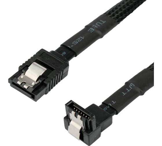 Интерфейсный кабель Cablexpert sata, sata3 7pin/7pin, 100см,оплетка,черн,пакет, CC-SATAM-DATA90-BLBR-100CM