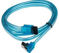 Интерфейсный кабель Cablexpert sata, sata3 7pin/7pin,100см,мет.защелка,прозрач,пакет, CC-SATAM-DATA90-TR-100CM