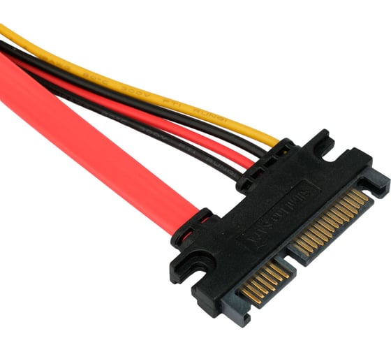 Кабель-удлинитель Cablexpert sata 7+15pin, 30см,медный проводник, пакет, CC-SATAMF-715-30CM