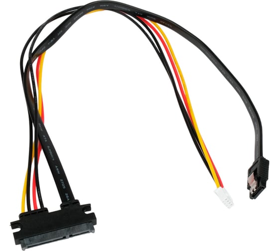 Кабель питания Cablexpert sata, xh2.54 4pin+sata 7pin/sata 7+15pin,40см, медь, пакет, CC-XH2.54-SATA-40CM