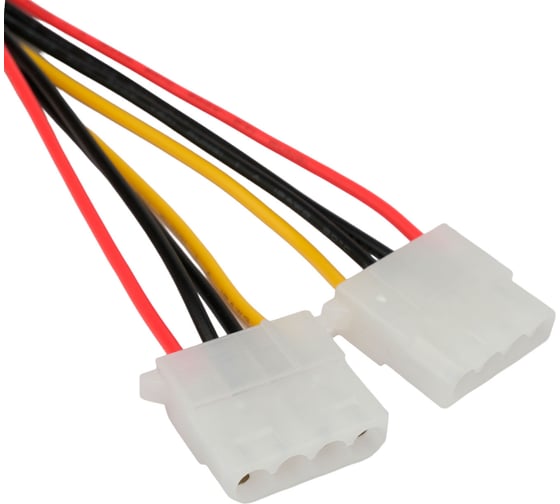 Кабель питания Cablexpert sata, sata 15pin/2x molex 4pin, медный проводник, 20см, пакет, CC-SATA-2MOLEX-20CM
