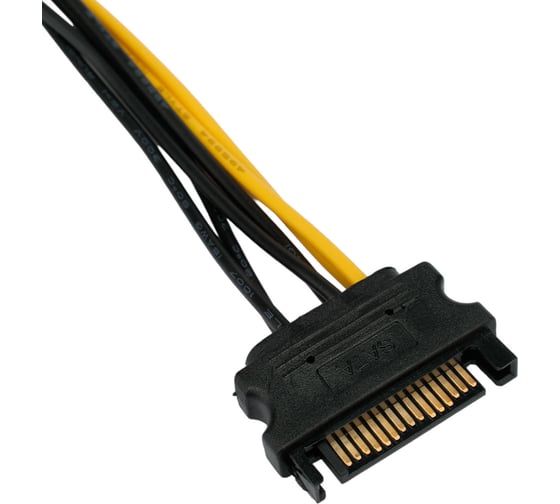Кабель питания Cablexpert sata, pcie 8pin/sata 15pin, 20см, медный проводник, пакет, CC-PCIE-SATA-20CM