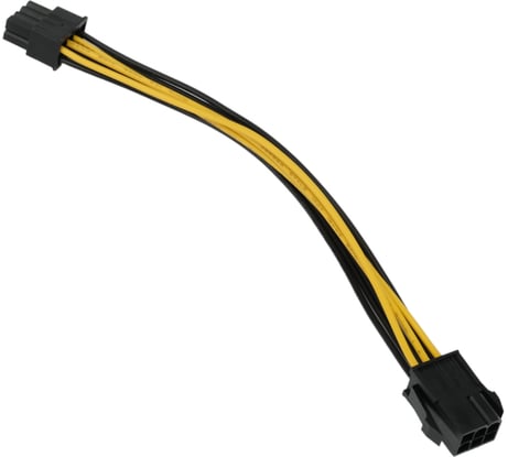 Кабель питания Cablexpert pcie, pcie 6pin(m)/pcie 8pin(f), 20см, медный проводник, CC-PSU-68-20CM