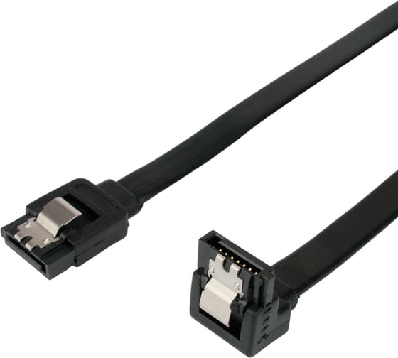 Интерфейсный кабель Cablexpert sata, sata3 7pin/7pin, 50см,мет.защелка,черный,пакет, CC-SATAM-DATA90-BL-50CM