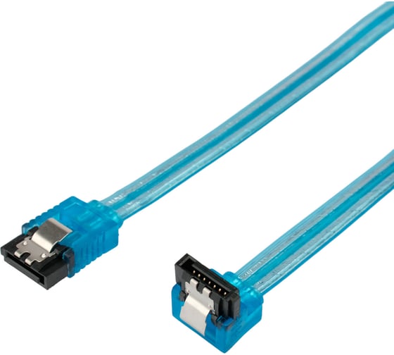 Интерфейсный кабель Cablexpert sata, sata3 7pin/7pin, 50см,мет.защелка,прозрач,пакет, CC-SATAM-DATA90-TR-50CM